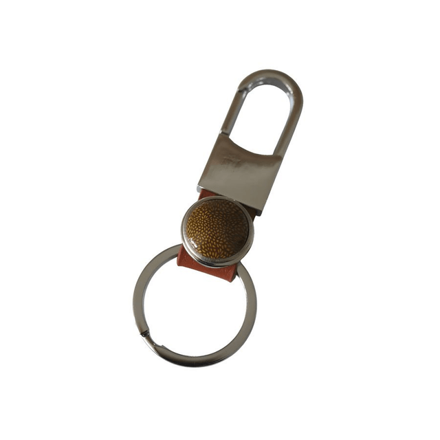 Porte-clés cuir marron perle marron