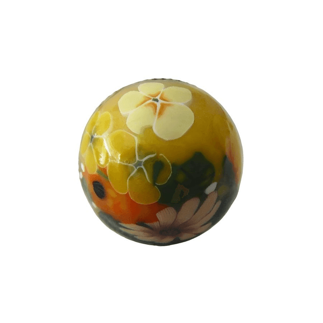 Bague ronde bohème fleurs jaunes