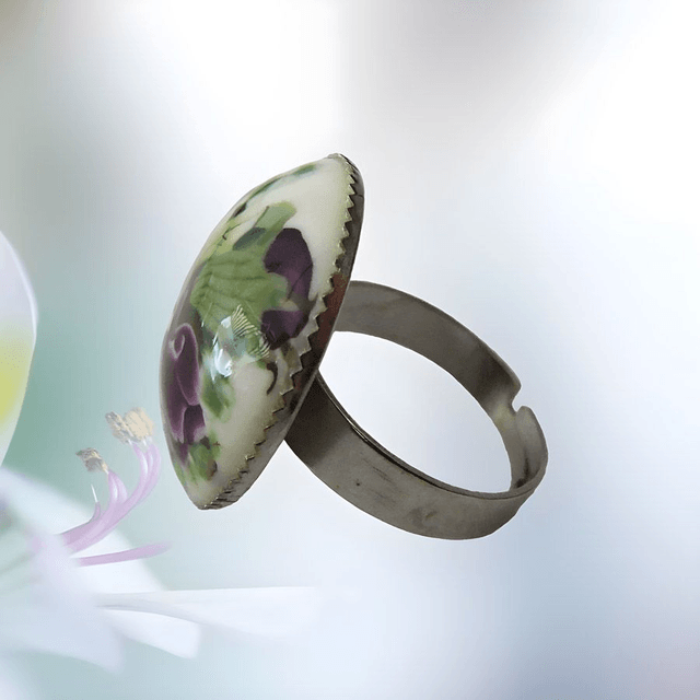 Bague ronde bohème deux roses