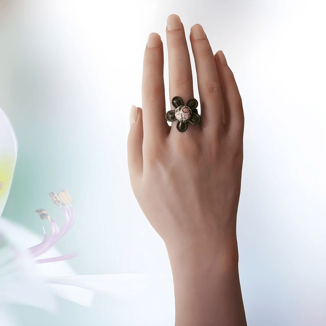 Bague fleur rétro bohème trois roses