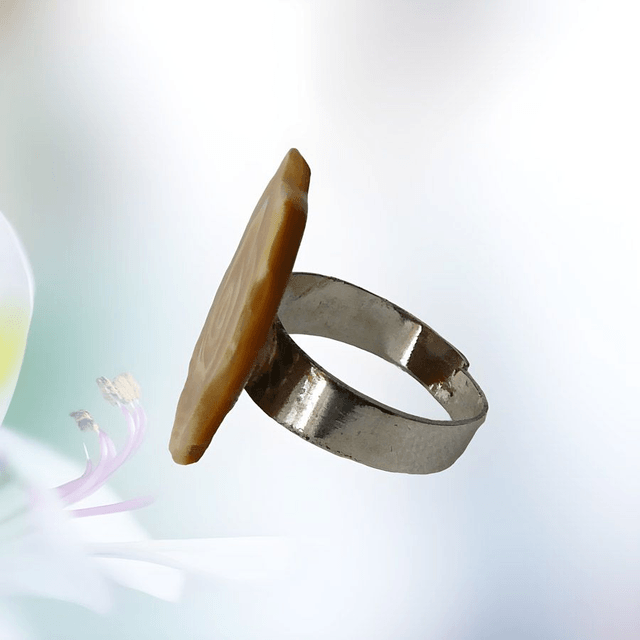 Bague fleur bohème rose jaune