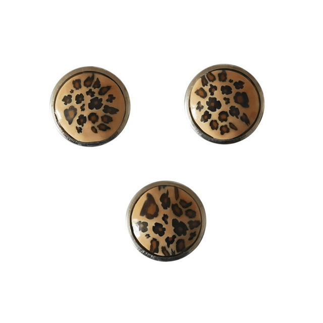 Bouton pression tacheté marron