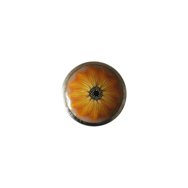 Bouton pression marguerite jaune