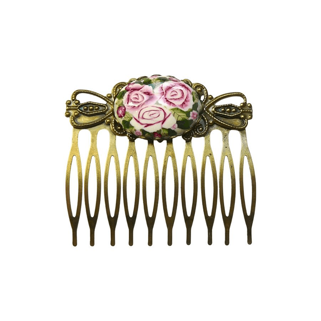 Peigne à cheveux rétro trois roses