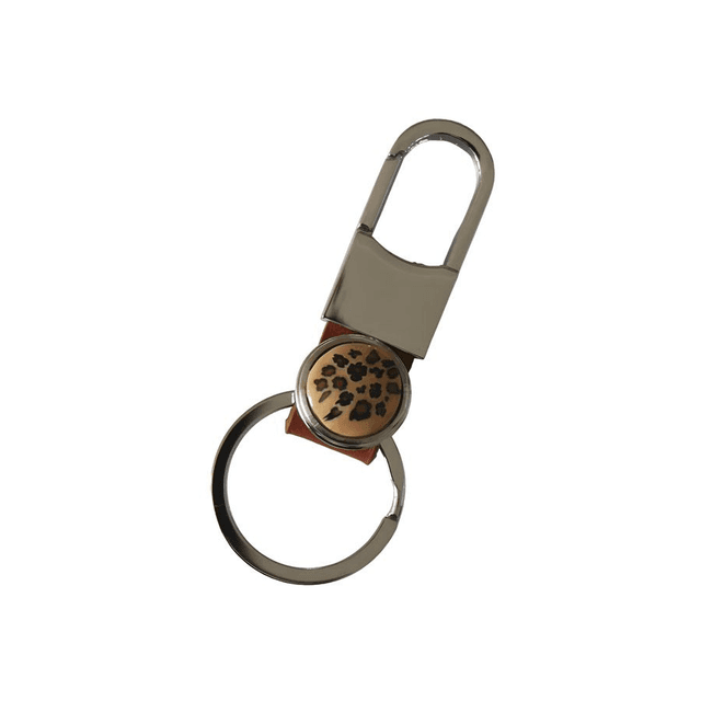 Porte-clés cuir marron tacheté marron