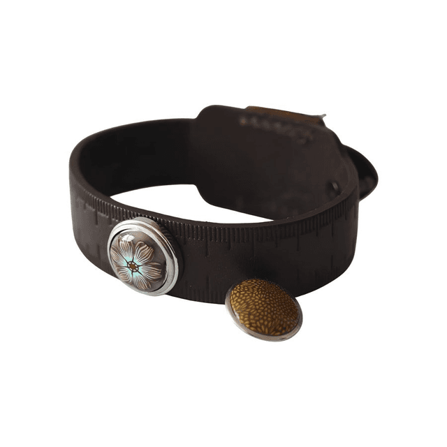 Bracelet homme cuir marron fleur marron
